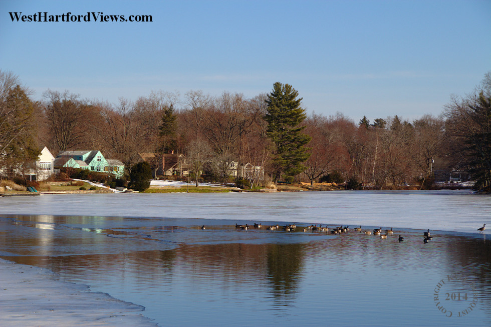 Receding Ice on Woodridge Lake West Hartford Views